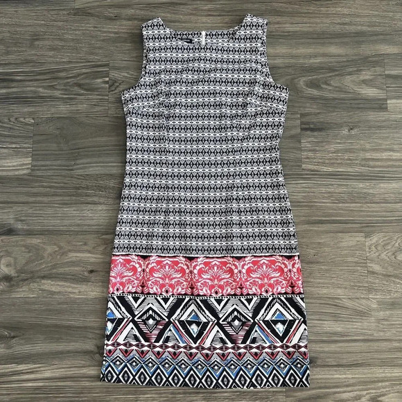 Mario Serrani Italy Sleeveless Geometric Shift Dress Size‎ 6 - Picture 1 of 8